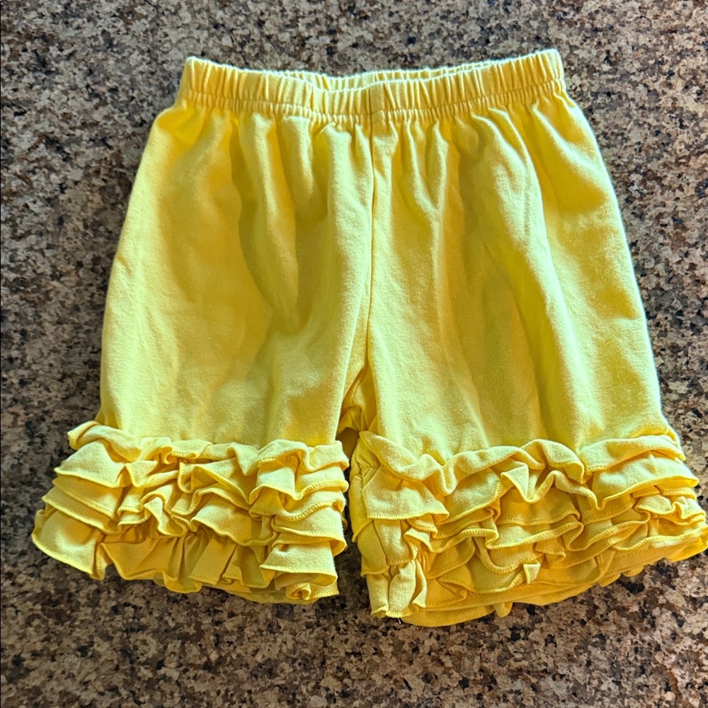 Yellow Ruffle Shorts